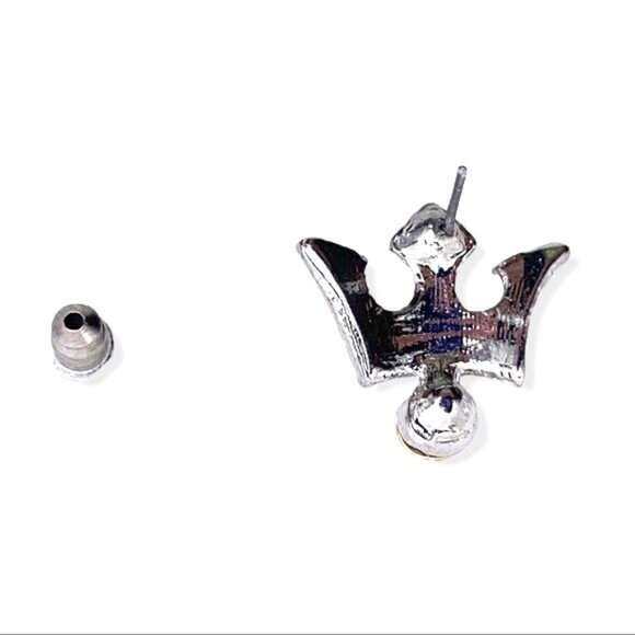 Crystal Collection Crown Princess Blue Turquoise Rhinestone Post Earrings New - Picture 3 of 6